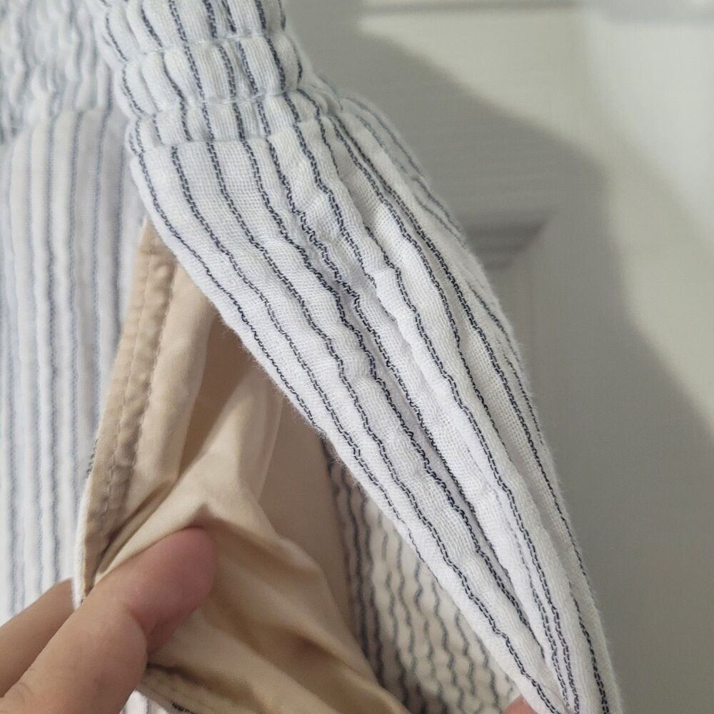 J. Jill XS pants elastic waistband striped texture pockets straight - Picture 4 of 9